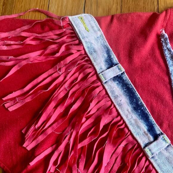 Womens Vintage 1980's Red Gepetto Tasseled Southwestern Western Rodeo T-shirt - Picture 4 of 15